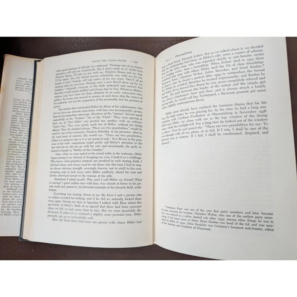Inside the Third Reich Memoirs by Albert Speer 1970 HC/DJ 1st Printing